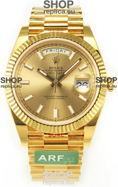Rolex Day Date Presidential 18K Yellow Gold Watch 40MM - Gold Stick Dial 1:1 Mirror Quality