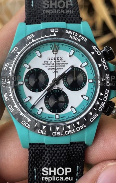 Rolex Cosmograph Daytona DiW CELESTE INVERT Edition Carbon Fiber Watch - Cal.4130 Movement