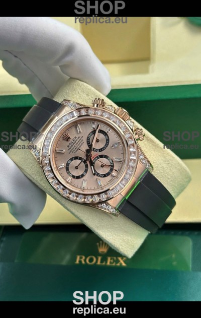 Rolex Daytona Super Clone Rose Gold Casing & Dial Cal.4131 Movement Watch Custom Sapphires Bezel