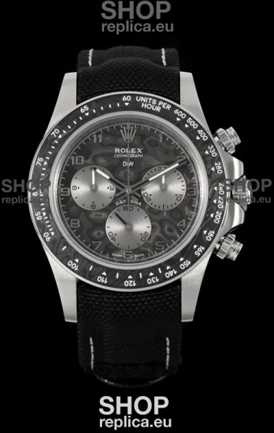 Rolex Daytona Super Clone DiW Exceptional-1 Stainless Steel Watch in Black Carbon Dial 1:1 Mirror Replica Watch
