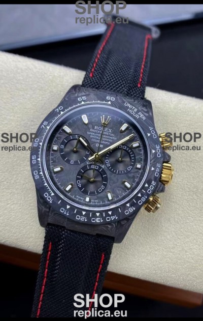 Rolex Daytona DiW Black & Gold Carbon Edition Watch - Forged Cabon Casing 1:1 Mirror Replica