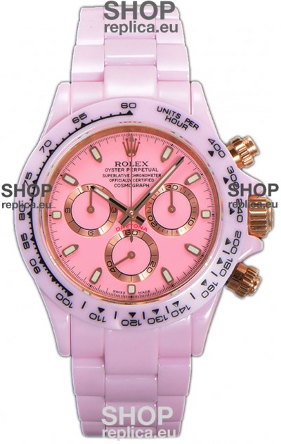 Rolex Daytona Pink Ceramic Strap Watch in Cal.4130 Movement Mirror Replica