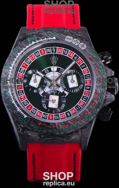 Rolex Daytona DiW NTPT Carbon Lucky Player Casino Swiss Replica Watch 