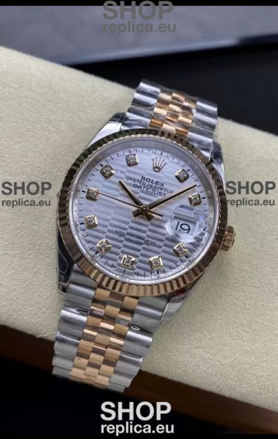 Rolex Datejust Cal.3235 Movement 1:1 Mirror Replica 904L Steel 36MM - Grey Fluted Motif Dial