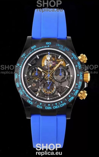 Rolex Daytona Blaken Blue 1:1 Swiss Mirror Replica Skeleton Dial Cal.4130 Movement