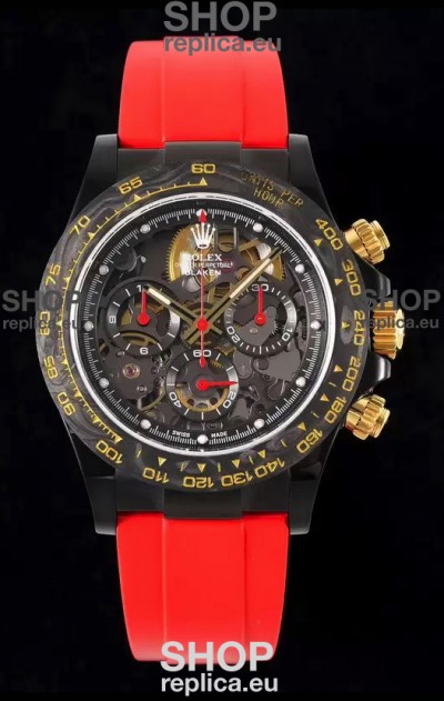 Rolex Daytona Blaken Red 1:1 Swiss Mirror Replica Skeleton Dial Cal.4130 Movement