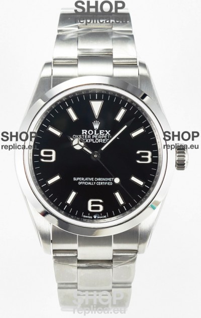 Rolex Explorer I Super Clone M124270 Black Dial 40MM - 904L Steel in ETA 3230 Movement