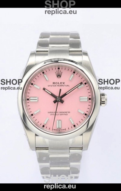 Rolex Oyster Perpetual REF#126000 36MM Swiss Movement Swiss Replica Pink Dial 904L Steel 1:1 Mirror Replica Watch