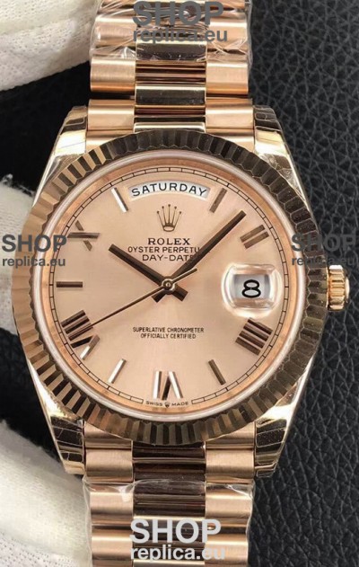 Rolex Day Date Presidential 904L Steel Rose Gold 40MM - Rose Gold Dial 1:1 Mirror Quality Watch