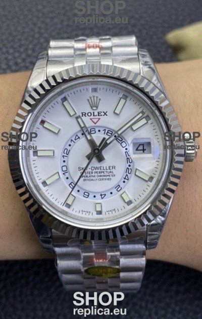 Rolex Sky-Dweller REF# M326934 White Dial Watch in 904L Steel Case 1:1 Mirror Replica