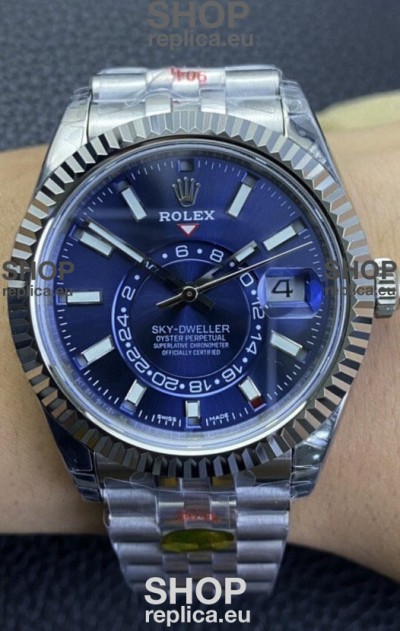 Rolex Sky-Dweller REF# M336934 Blue Dial Watch in 904L Steel Case 1:1 Mirror Replica