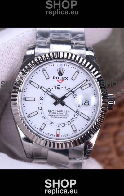 Rolex Sky-Dweller REF# M326934 White Dial Watch in 904L Steel Case 1:1 Mirror Replica
