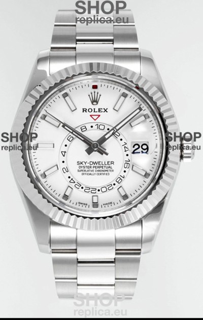 Rolex Sky-Dweller REF #m336934 White Dial Watch in 904L Steel Case - Super Clone Watch