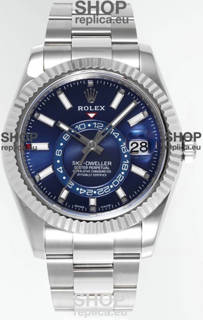 Rolex Sky-Dweller REF #m336934 Blue Dial Watch in 904L Steel Case - Super Clone Watch