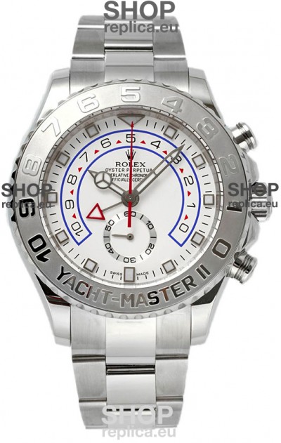 Rolex Yachtmaster II Stainles Steel Ref.116689 1:1 White Gold Plated Bezel 