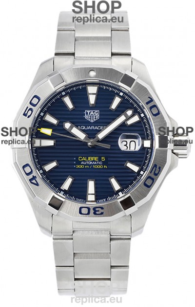 Tag Heuer Aquaracer Calibre 5 1:1 Mirror Replica Watch Blue Dial 904L Steel 44MM