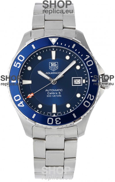 Tag Heuer Aquaracer Calibre 5 1:1 Mirror Replica Watch Blue Dial 904L Steel 41MM