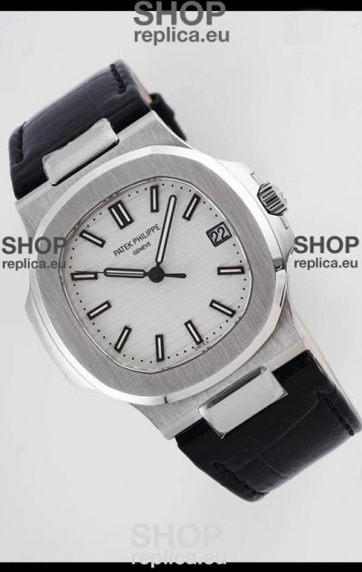 Patek Philippe Nautilus 5711/1A-011 1:1 Mirror Swiss Replica Watch in White Dial 904L Steel 