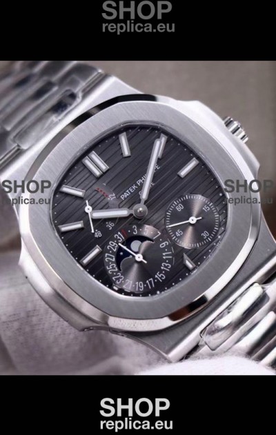 Patek Philippe Nautilus 5712/1A 1:1 Quality Swiss Replica Watch in Grey Dial Steel Strap