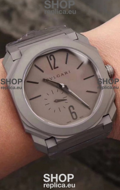 Bvlgari Octo Finissmo Edition 1:1 Mirror Replica Sandblasted Ceramic Casing and Strap 