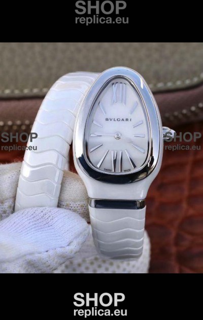 Bvlgari Serpenti Edition White Ceramic Replica Watch in 1:1 Mirror Quality 