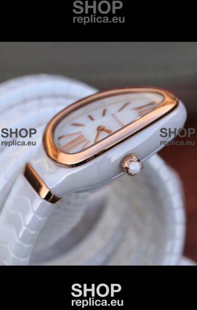 Bvlgari Serpenti Edition White Ceramic Replica Watch in 1:1 Mirror Quality 