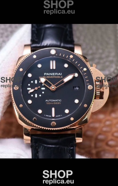 Panerai Submersible PAM974 Rose Gold 1:1 Mirror Quality Replica Swiss P9010 Movement