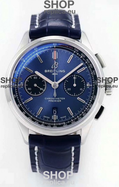 Breitling Premier B01 Chronograph 42 Edition Watch 1:1 Mirror Quality in Blue Dial 
