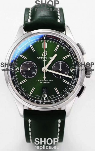 Breitling Premier B01 Chronograph 42 Edition Watch 1:1 Mirror Quality in Green Dial 