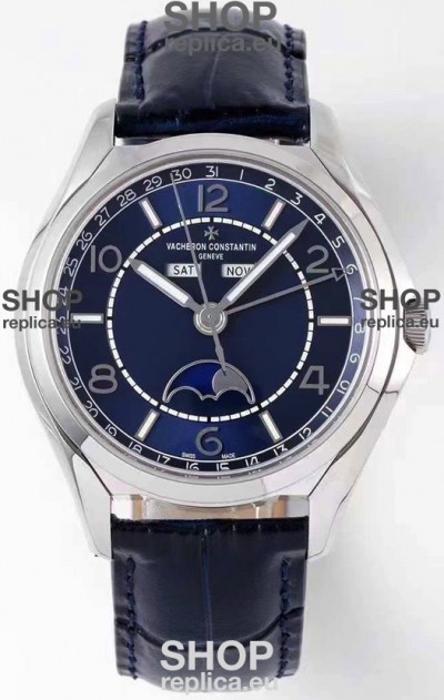 Vacheron Constantin Fiftysix Complete Calendar Swiss Replica Watch in Blue Dial 