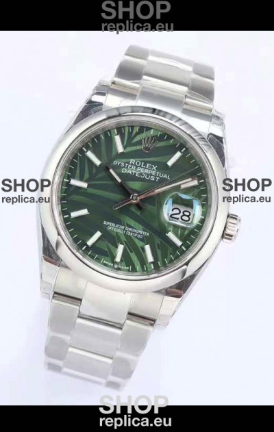 Rolex Datejust Palm Motif Dial 36MM Cal.3135 Movement Swiss Replica Watch in 904L Casing
