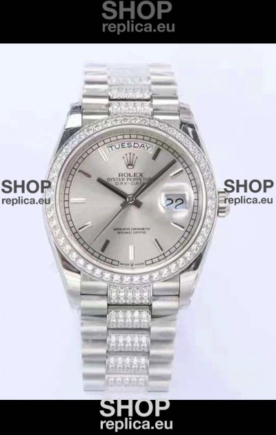 Rolex Day Date Presidential 904L Steel 36MM - Steel Dial 1:1 Mirror Quality Watch