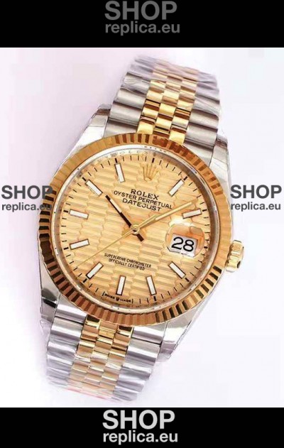 Rolex Datejust Fluted-Motif Dial 41MM Cal.3135 Movement Swiss Replica Watch in 904L Two Tone Casing