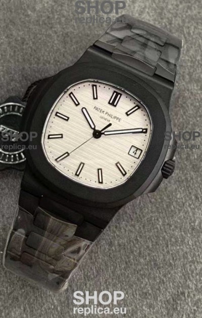 Patek Philippe Nautilus 5711 Black Venom PVD Swiss Replica Watch in White Dial 