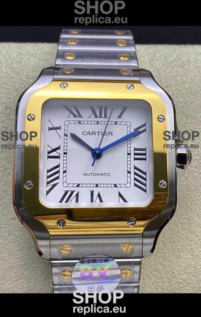 Santos De Cartier 1:1 Mirror Replica - 36MM Yellow Gold Two Tone Watch