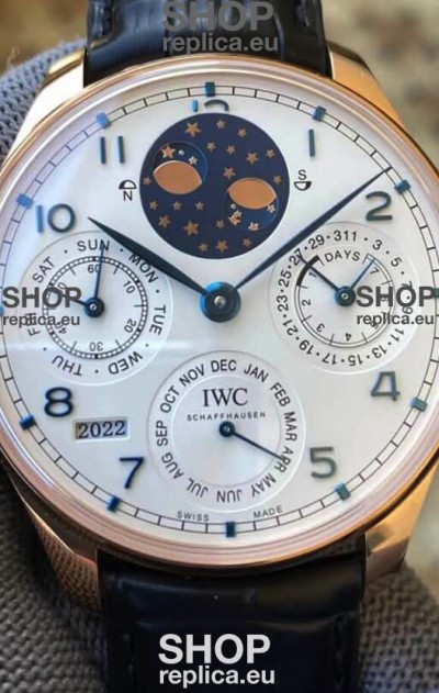 IWC Portuguese Perpetual Calendar Rose Gold Swiss Replica Watch REF. IW503405