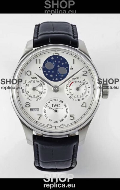IWC Portuguese Perpetual Calendar Stainless Steel Swiss Replica Watch REF. IW503406