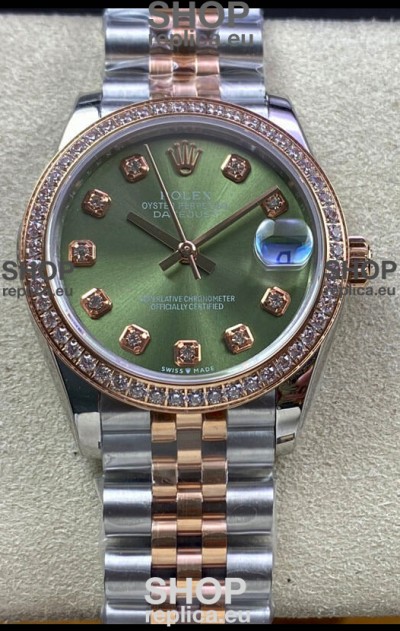 Rolex Datejust 278383 31MM Swiss Replica in 904L Steel in Green Dial - 1:1 Mirror Replica