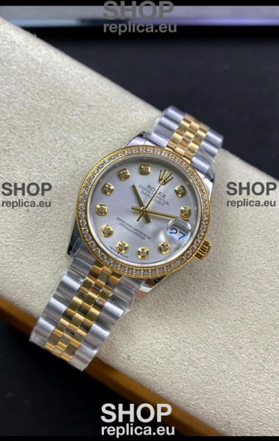 Rolex Datejust 278383 31MM Swiss Replica in 904L Steel Two Tone Yellow Gold Pearl Dial 1:1 Mirror Replica