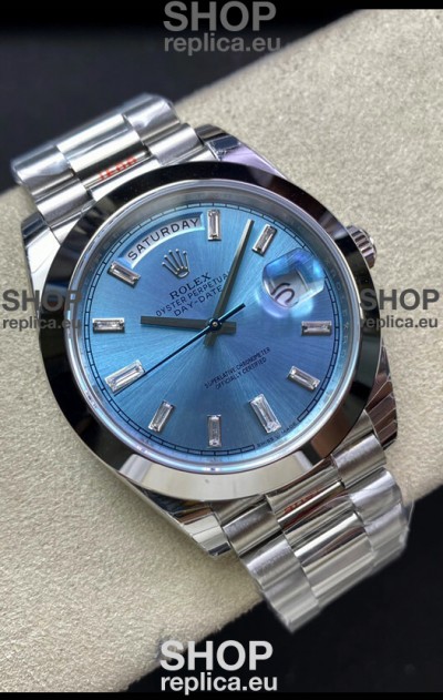 Rolex Day Date Presidential 228206 904L Steel 40MM - ICE BLUE Dial 1:1 Mirror Quality Watch