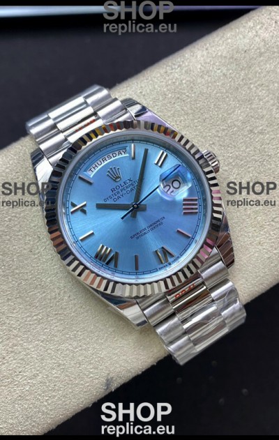 Rolex Day Date M228236-0012 904L Steel 40MM - Ice Blue Dial 1:1 Mirror Replica