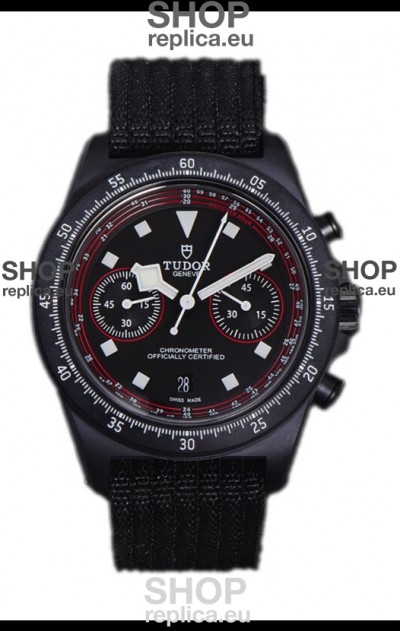 Tudor Pelagos FXD Chronograph Carbon Casing 1:1 Mirror Replica Black Dial in Nato Strap