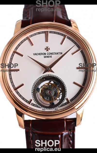 Vacheron Constantin Traditionelle Swiss Tourbillon Rose Gold 1:1 Mirror Replica Watch 