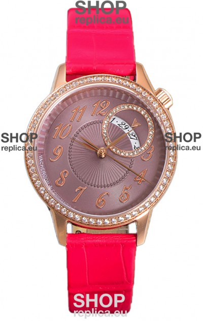 Vacheron Constantin Egerie Muse Rose Gold Casing in Brown Dial Swiss Replica