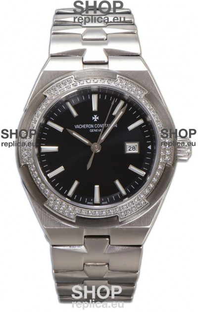 Vacheron Constantin Overseas Steel Casing Black Dial 35MM Swiss Replica Watch 