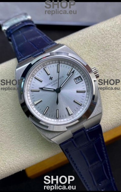 Vacheron Constantin Overseas 1:1 Mirror Swiss Replica Watch in Steel Dial - Leather Strap