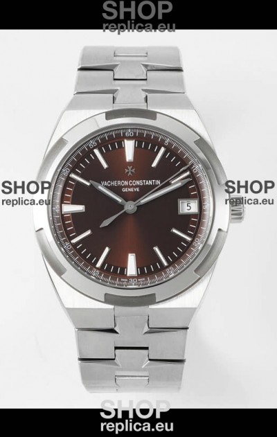 Vacheron Constantin Overseas 1:1 Mirror Swiss Replica Watch in Brown Dial - Steel Strap