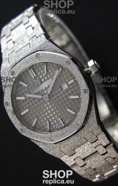 Audemars Piguet Royal Oak Frosted White Gold QUARTZ Watch 33MM Grey Dial - 1:1 Mirror Replica 