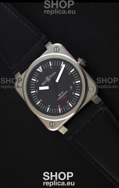 Bell & Ross BR03-92 Horograph Black Dial Swiss Leather Strap 1:1 Mirror Replica Watch