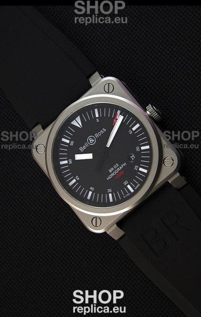Bell & Ross BR03-92 Horograph Black Dial Swiss Rubber Strap 1:1 Mirror Replica Watch